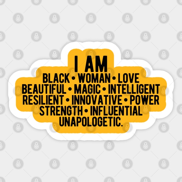 I AM A Strong Black Woman | African American Sticker by UrbanLifeApparel